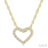1/20 ctw Heart Shape Round Cut Diamond Pendant With Chain in 10K  Yellow Gold
